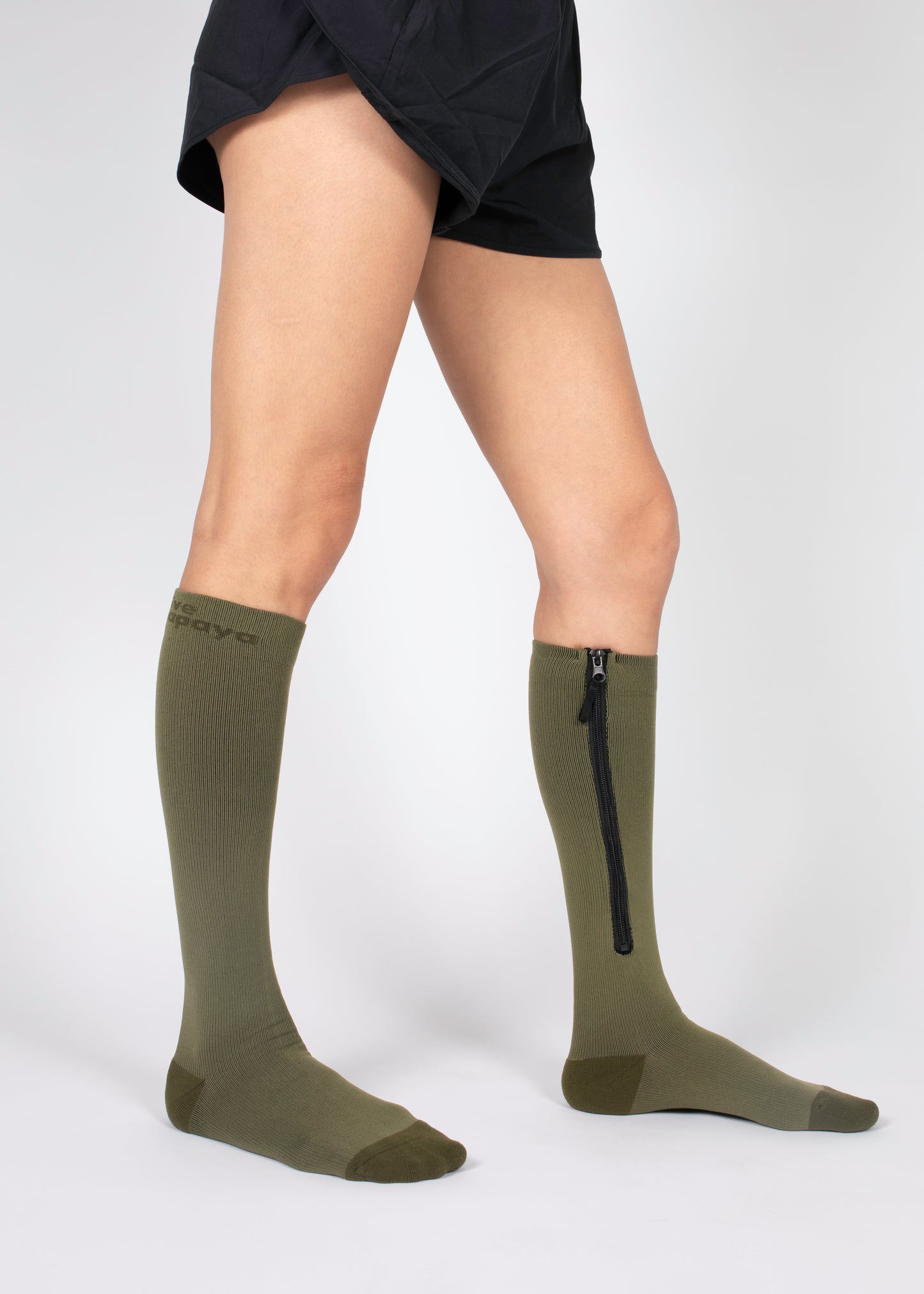 Zipper Compression Socks (Forest Green)