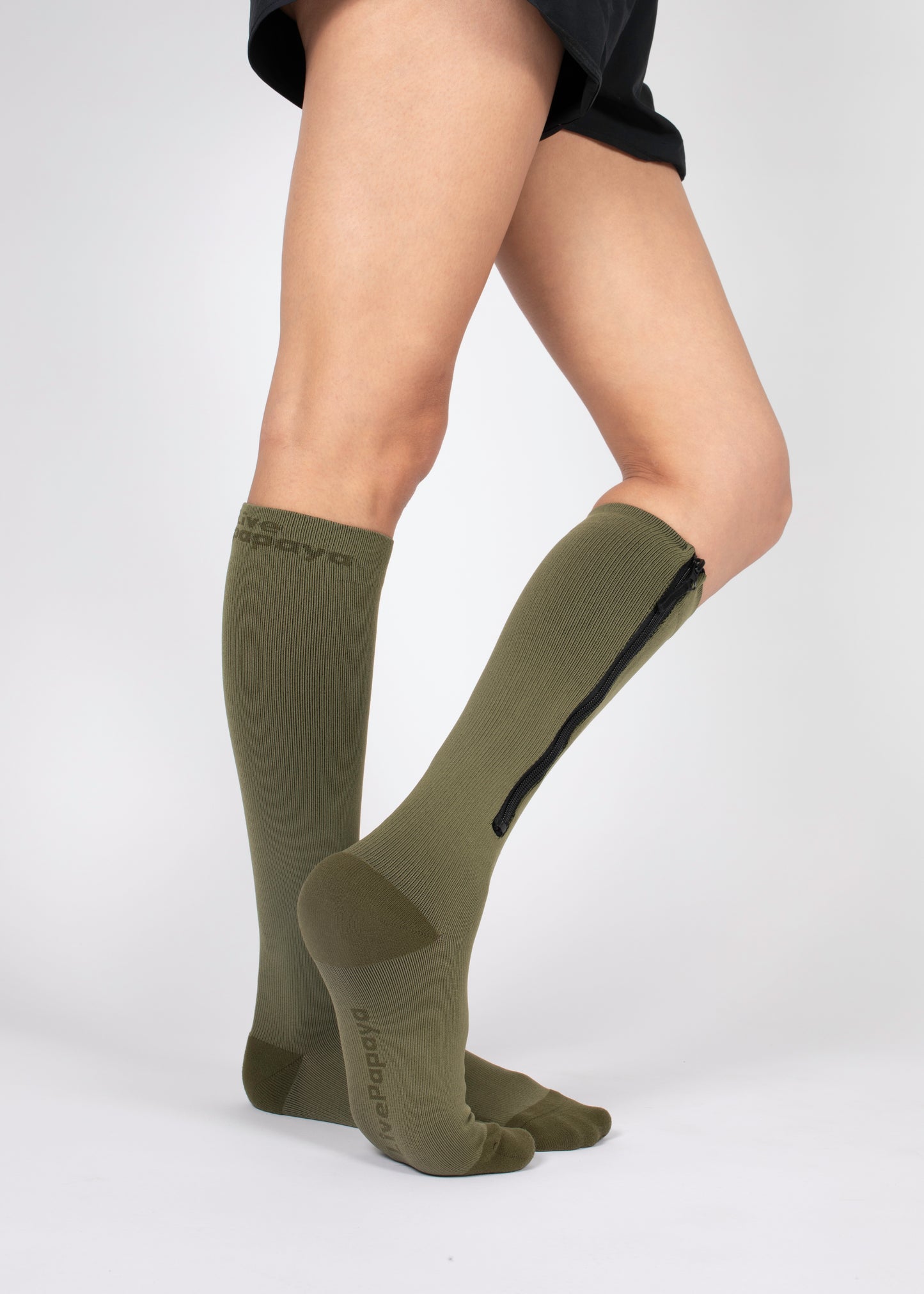 Zipper Compression Socks (Forest Green)