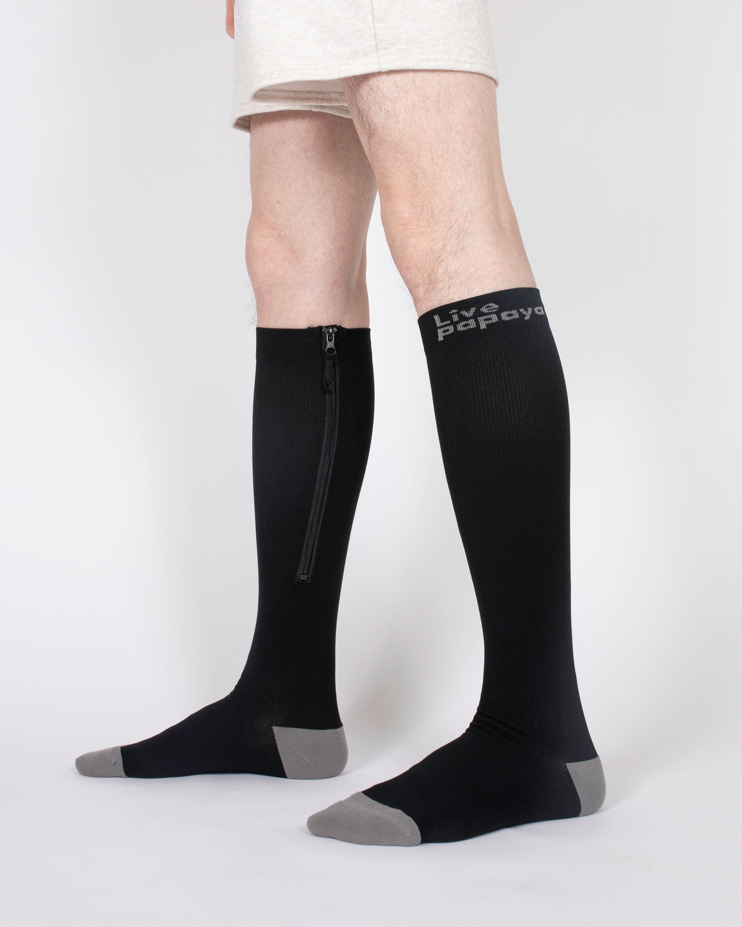 Zipper Compression Socks (Black)